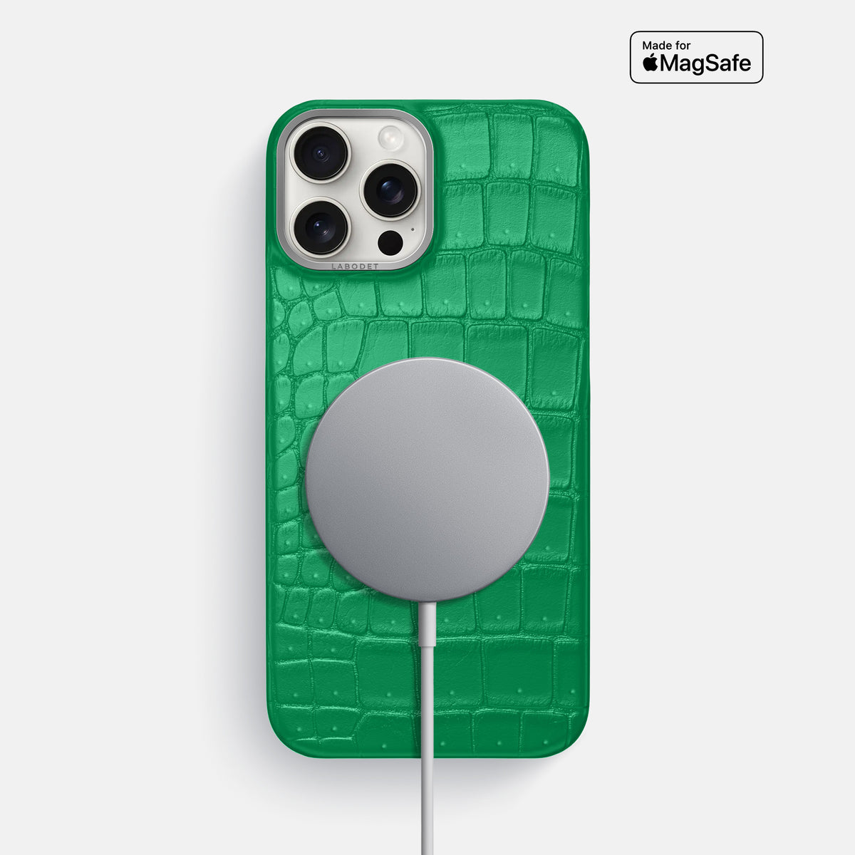 Cactus-Green iPhone 16 Pro Max Classic Case Porosus Crocodile with Steel Metal -5 | Cactus-Green-Steel