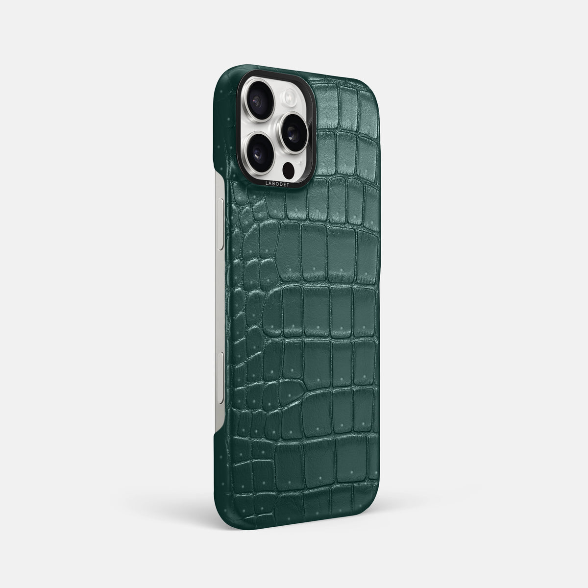 Dark-Forest iPhone 16 Pro Max Classic Case Porosus Crocodile with Black Metal -2 | Dark-Forest-Black