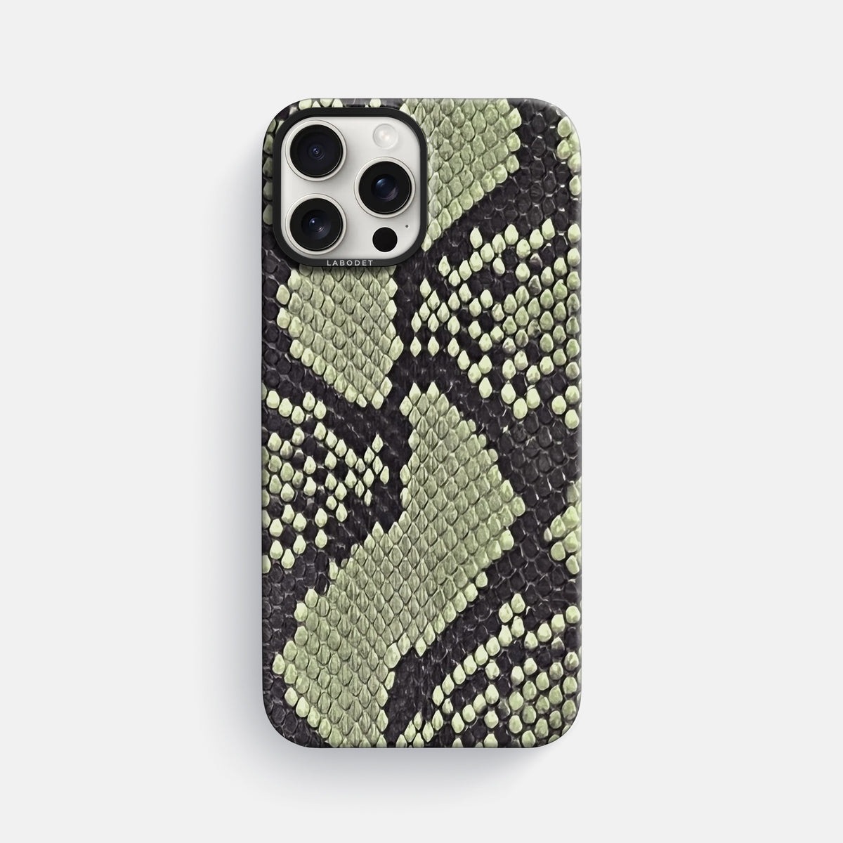 Army Green iPhone 16 Pro Max Classic Case In Python with Black Metal -1 | Army-Green-Black