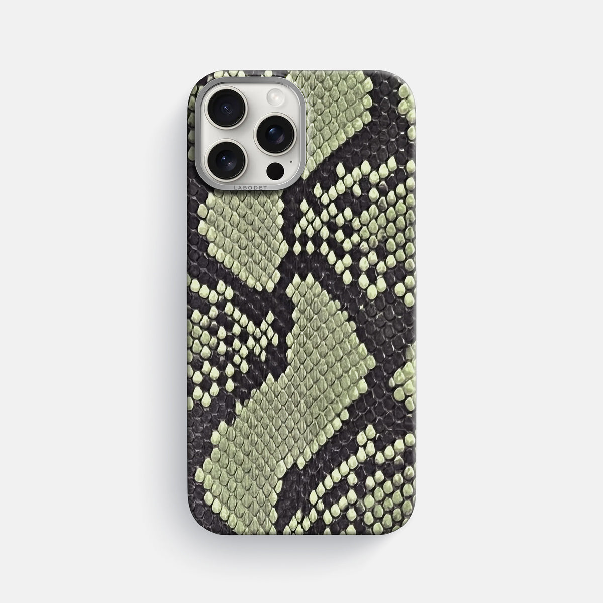 Army Green iPhone 16 Pro Max Classic Case In Python with Steel Metal -1 | Army-Green-Steel