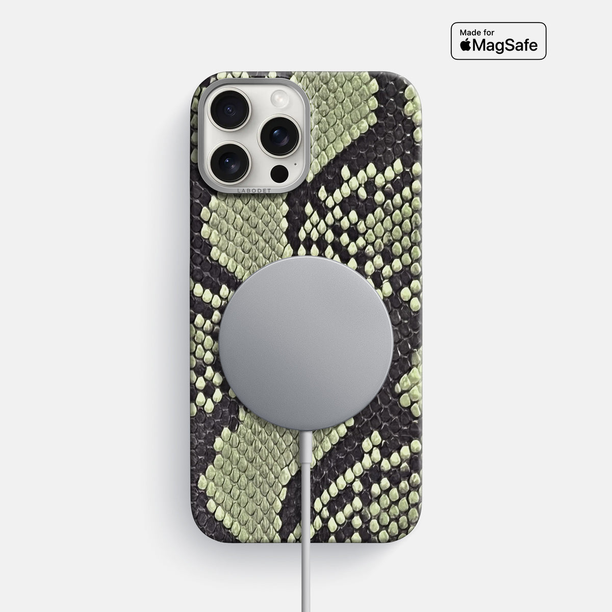 Army Green iPhone 16 Pro Max Classic Case In Python with Steel Metal -5 | Army-Green-Steel