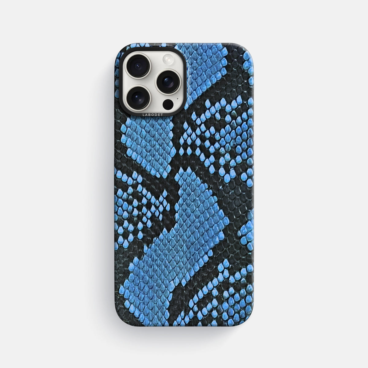 Blue-Jeans iPhone 16 Pro Max Classic Case In Python with Black Metal -1 | Blue-Jeans-Black