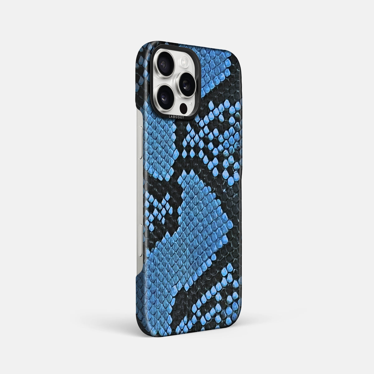 Blue-Jeans iPhone 16 Pro Max Classic Case In Python with Black Metal -2 | Blue-Jeans-Black