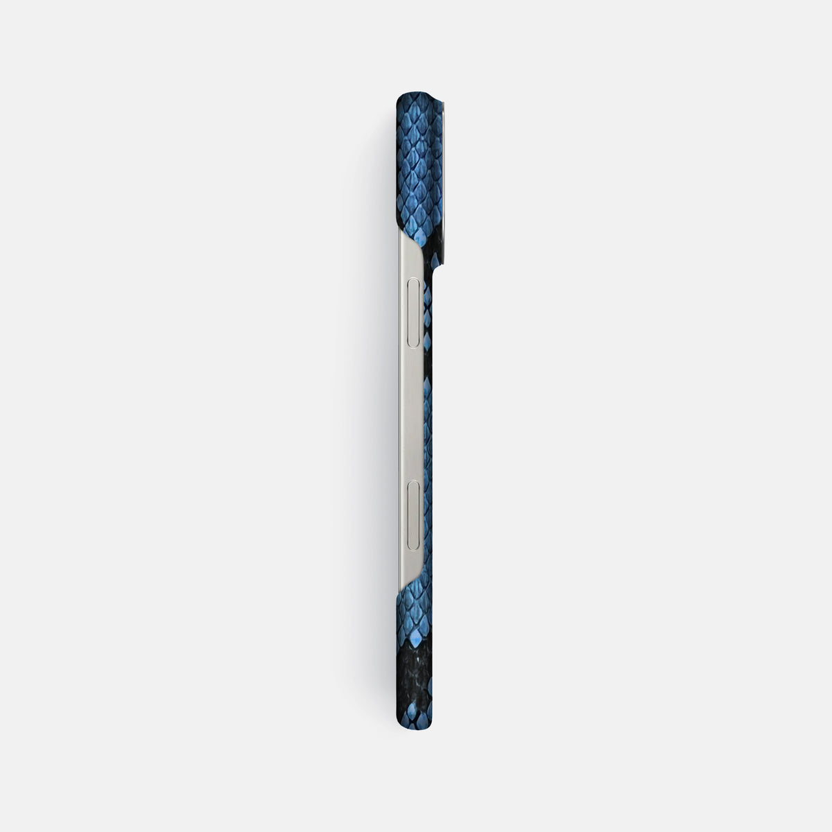 Blue-Jeans iPhone 16 Pro Max Classic Case In Python with Steel Metal -3 | Blue-Jeans-Steel