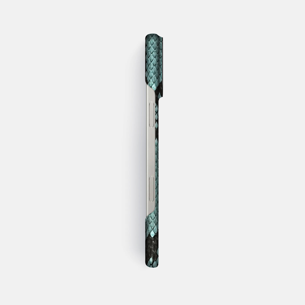 Blue Lagoon iPhone 16 Pro Max Classic Case In Python with Black Metal -3 | Blue-Lagoon-Black