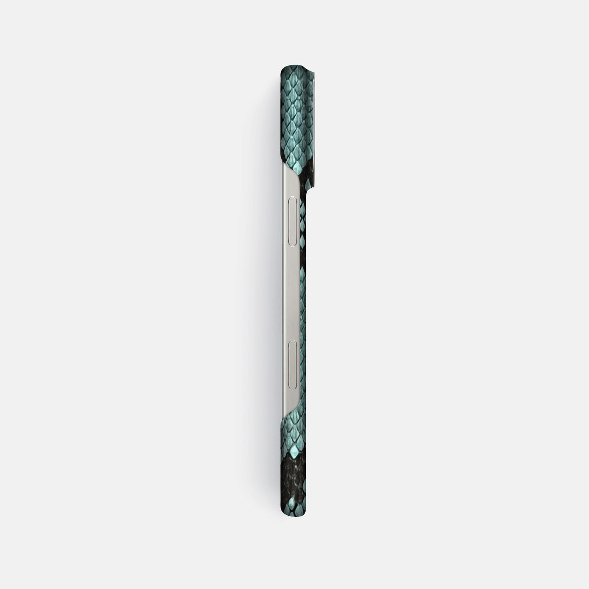 Blue Lagoon iPhone 16 Pro Max Classic Case In Python with Steel Metal -3 | Blue-Lagoon-Steel