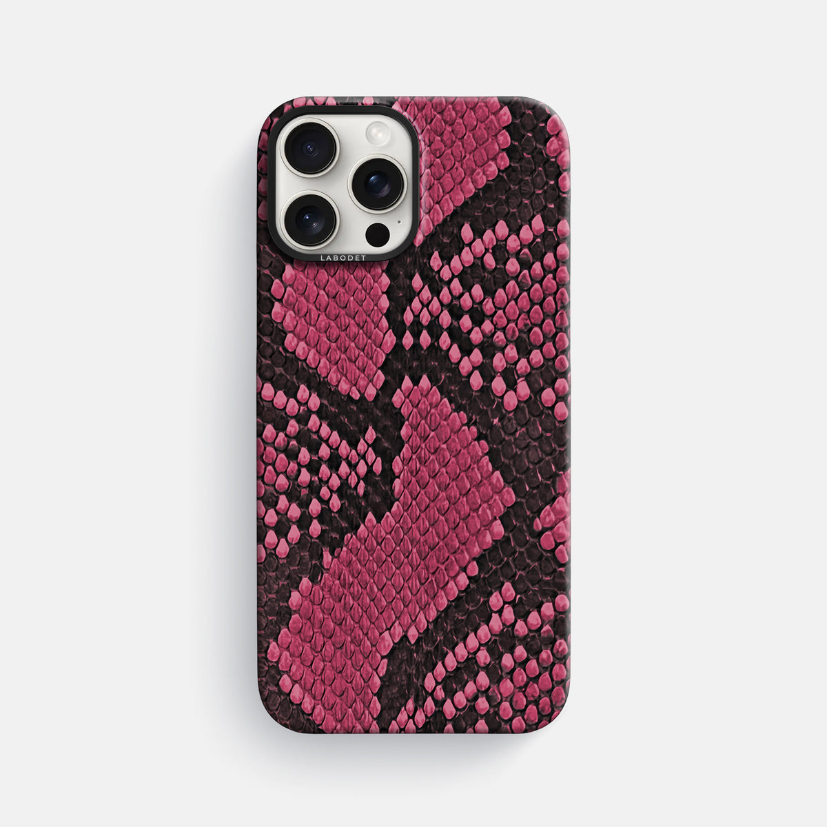 Burgundy iPhone 16 Pro Max Classic Case In Python with Black Metal -1 | Burgundy-Black
