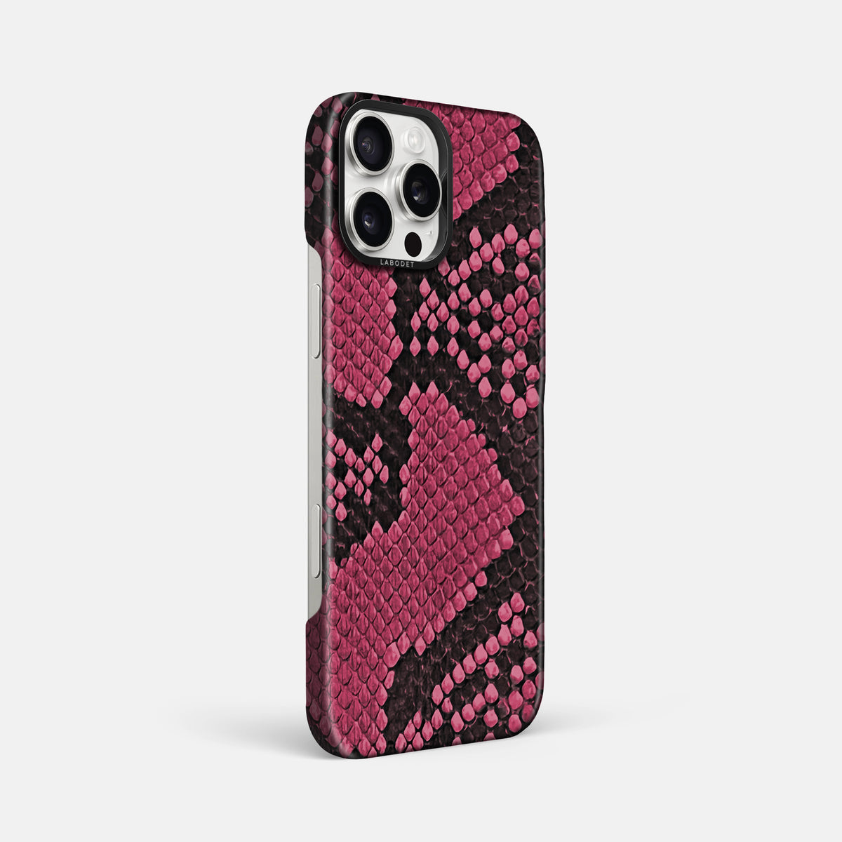 Burgundy iPhone 16 Pro Max Classic Case In Python with Black Metal -2 | Burgundy-Black