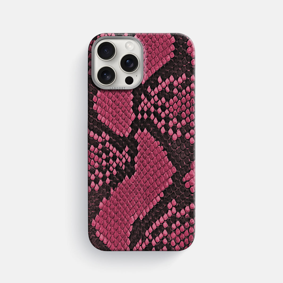 Burgundy iPhone 16 Pro Max Classic Case In Python with Steel Metal -1 | Burgundy-Steel
