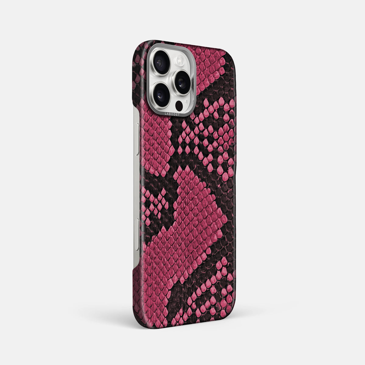 Burgundy iPhone 16 Pro Max Classic Case In Python with Steel Metal -2 | Burgundy-Steel