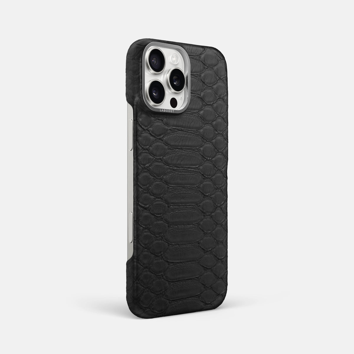 Black iPhone 16 Pro Max Classic Case Python with Steel Metal -2 | Black-Steel