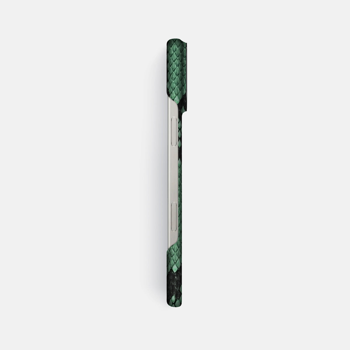 Forest-Green iPhone 16 Pro Max Classic Case In Python with Black Metal -3 | Forest-Green-Black