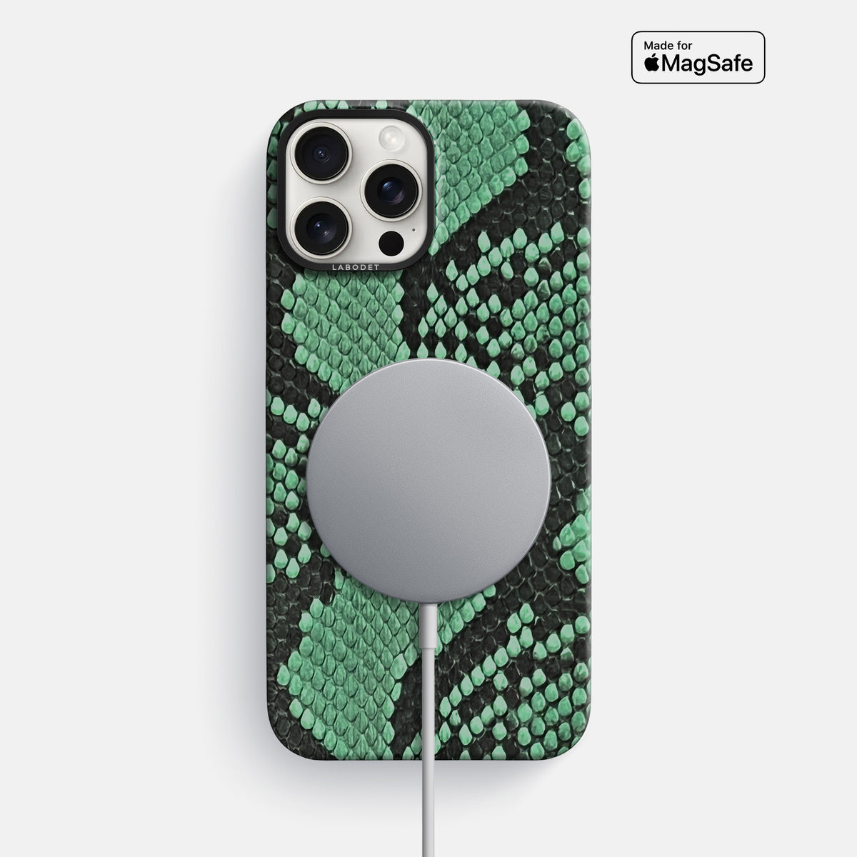 Forest-Green iPhone 16 Pro Max Classic Case In Python with Black Metal -5 | Forest-Green-Black