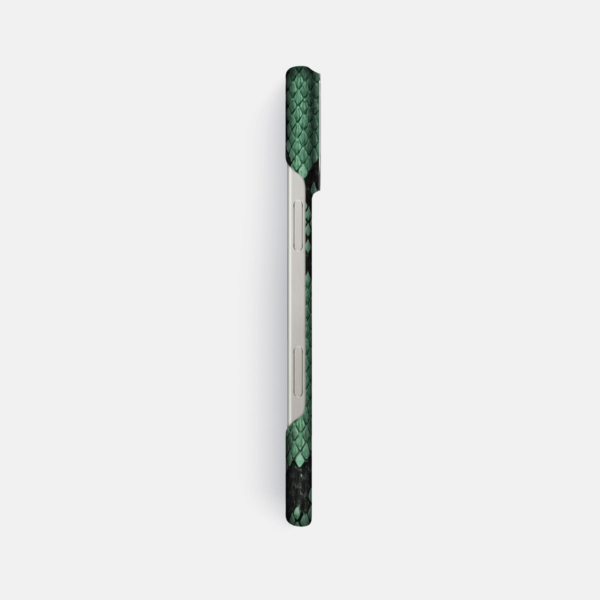 Forest-Green iPhone 16 Pro Max Classic Case In Python with Steel Metal -3 | Forest-Green-Steel