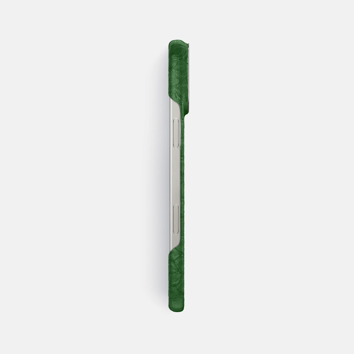 Green iPhone 16 Pro Max Classic Case Python with Steel Metal -3 | Green-Steel