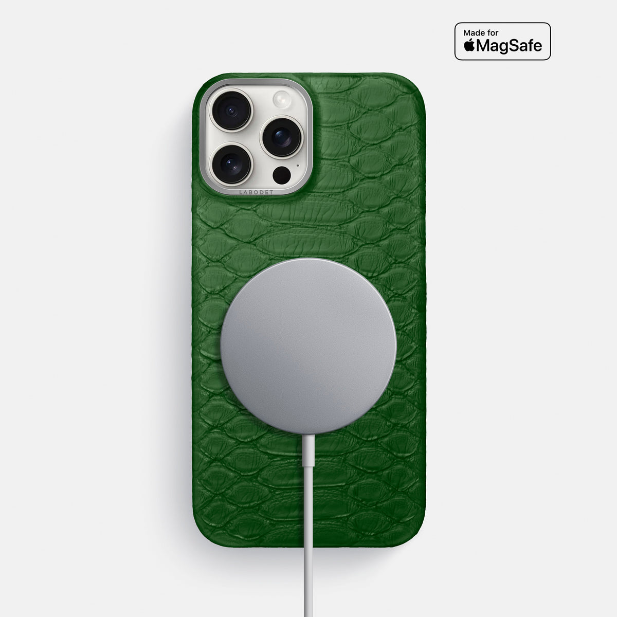 Green iPhone 16 Pro Max Classic Case Python with Steel Metal -5 | Green-Steel