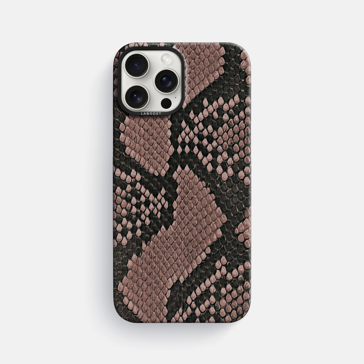 Mahogany-Brown iPhone 16 Pro Max Classic Case In Python with Black Metal -1 | Mahogany-Brown-Black
