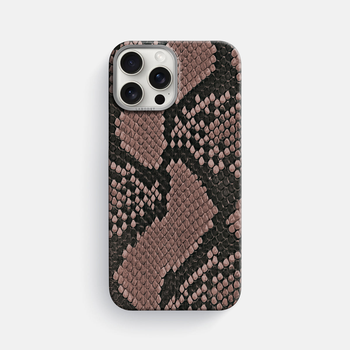 Mahogany-Brown iPhone 16 Pro Max Classic Case In Python with Steel Metal -1 | Mahogany-Brown-Steel