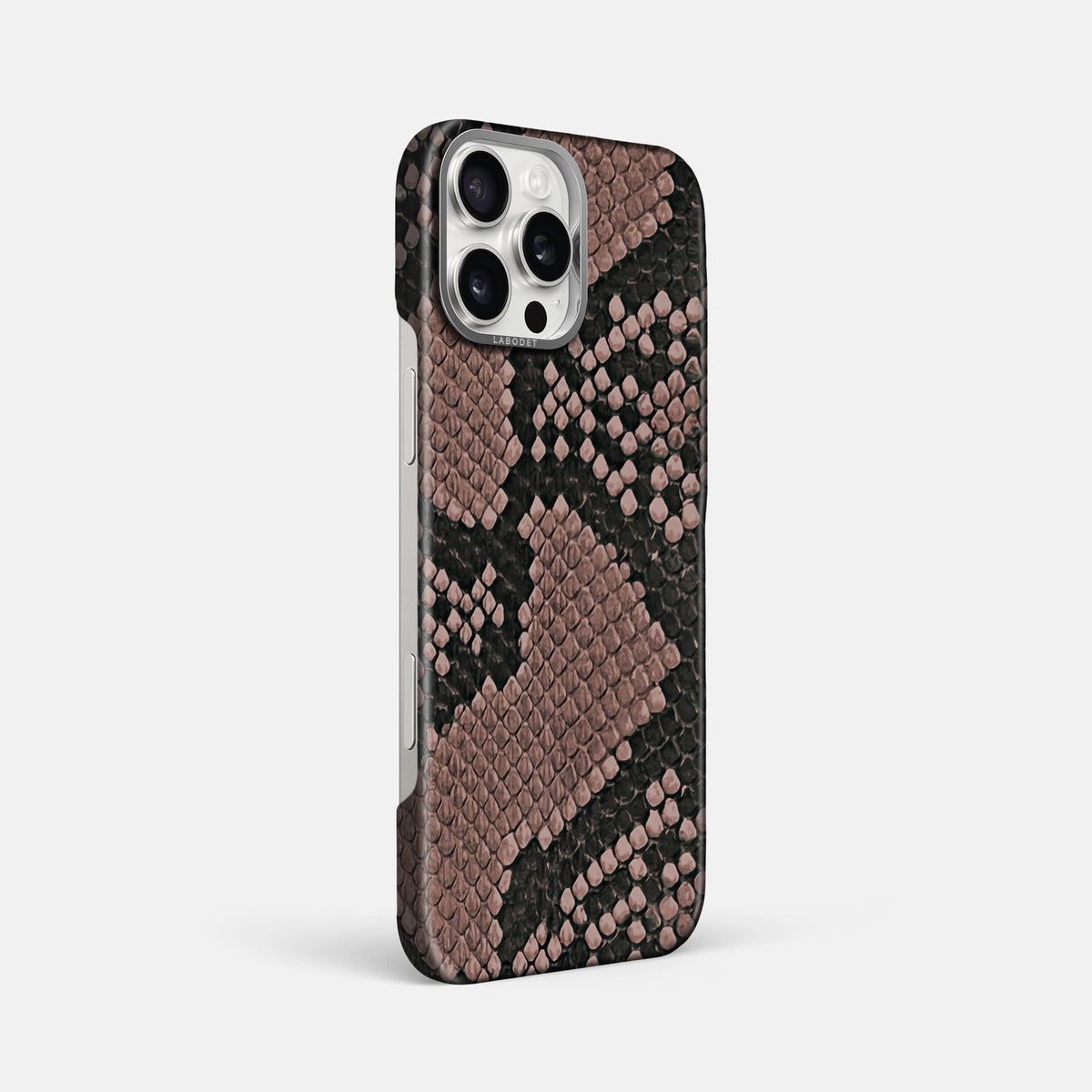 Mahogany-Brown iPhone 16 Pro Max Classic Case In Python with Steel Metal -2 | Mahogany-Brown-Steel