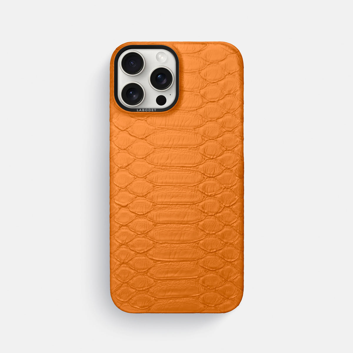 Orange iPhone 16 Pro Max Classic Case Python with Black Metal -1 | Orange-Black