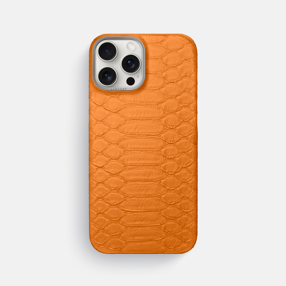Orange iPhone 16 Pro Max Classic Case Python with Steel Metal -1 | Orange-Steel