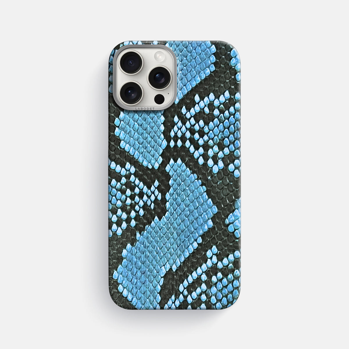 Pacific Blue iPhone 16 Pro Max Classic Case In Python with Steel Metal -1 | Pacific-Blue-Steel
