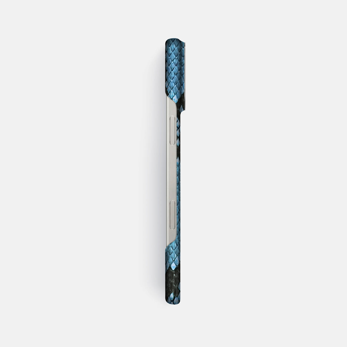 Pacific Blue iPhone 16 Pro Max Classic Case In Python with Steel Metal -3 | Pacific-Blue-Steel