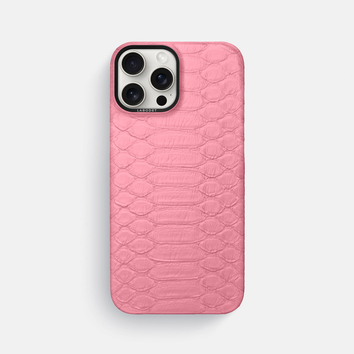 Pink iPhone 16 Pro Max Classic Case Python with Black Metal -1 | Pink-Black