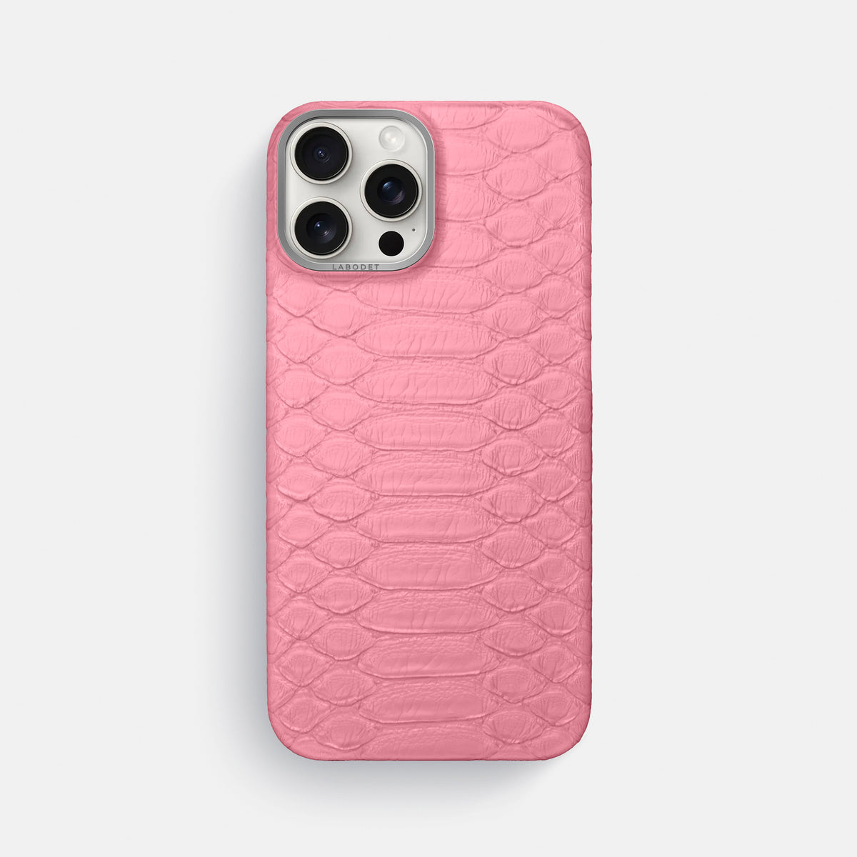 Pink iPhone 16 Pro Max Classic Case Python with Steel Metal -1 | Pink-Steel