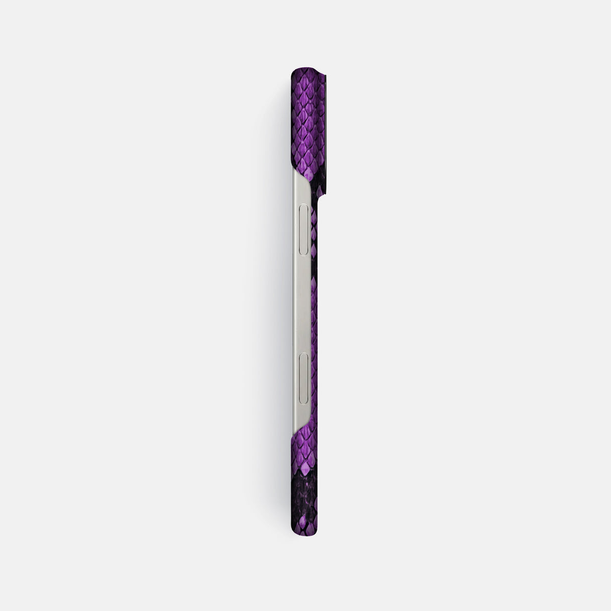 Purple iPhone 16 Pro Max Classic Case In Python with Black Metal -3 | Purple-Black