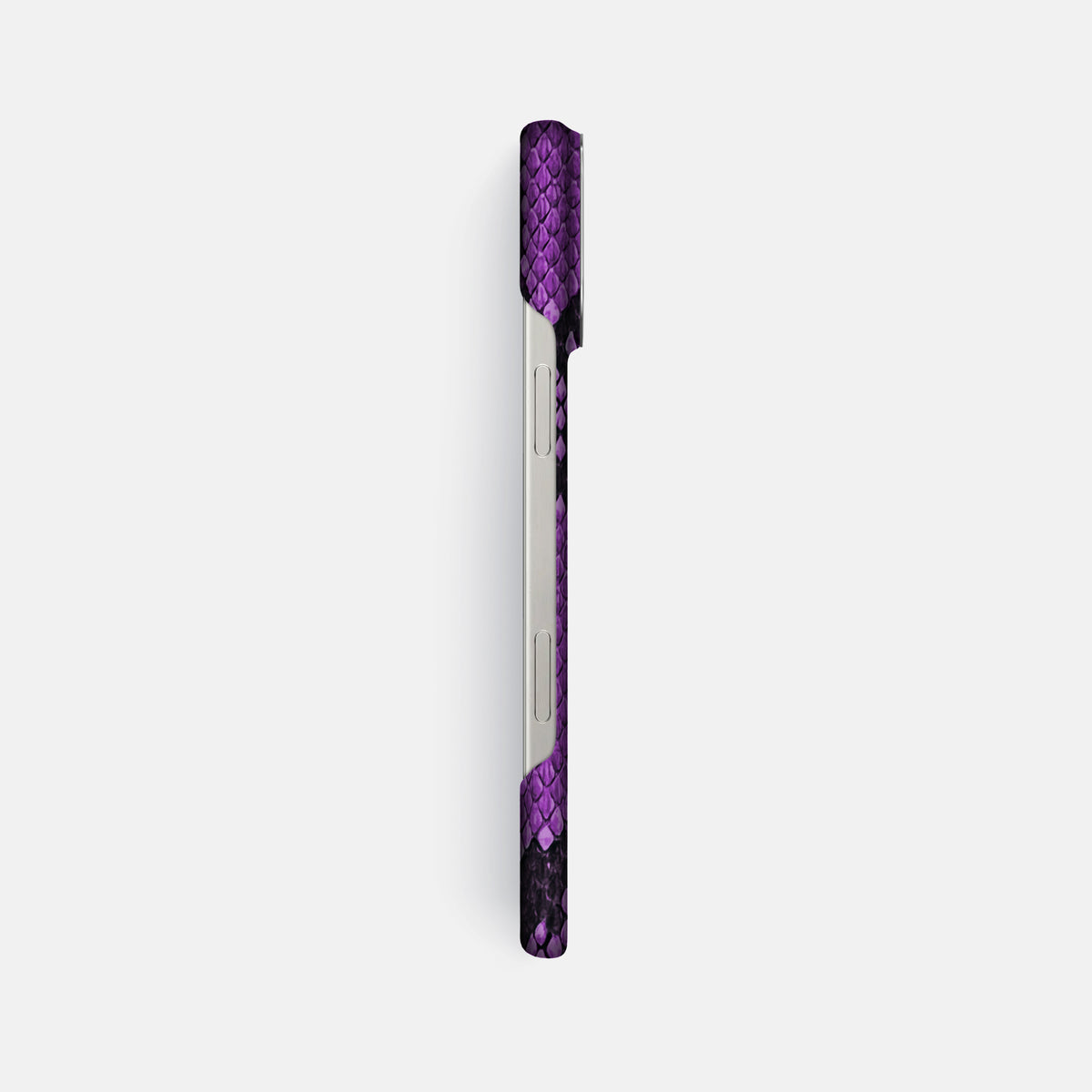Purple iPhone 16 Pro Max Classic Case In Python with Steel Metal -3 | Purple-Steel