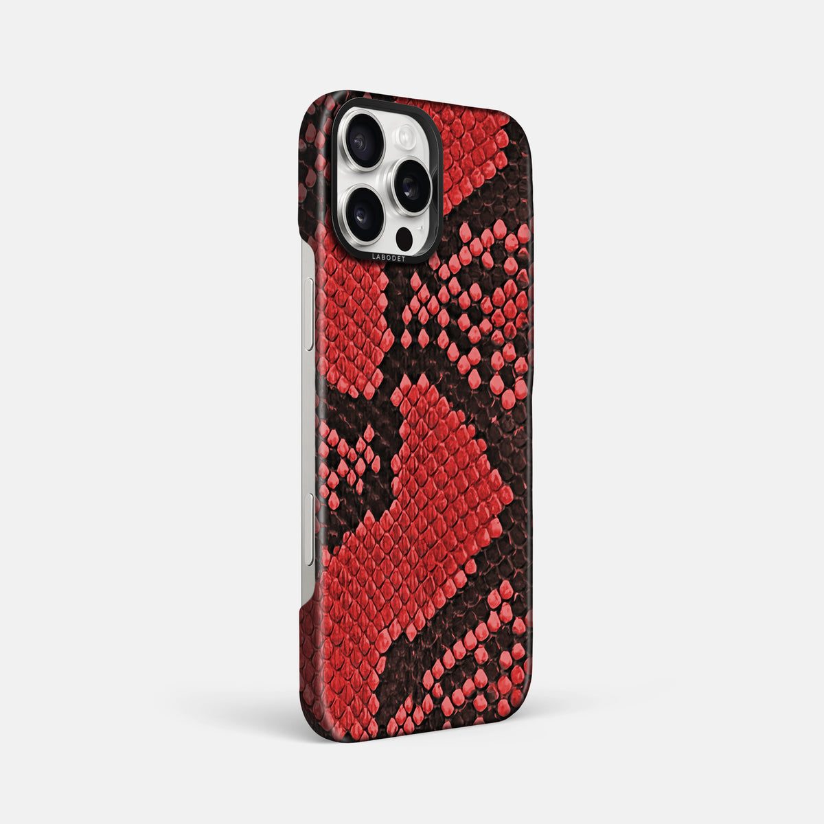 Red iPhone 16 Pro Max Classic Case In Python with Black Metal -2 | Red-Black