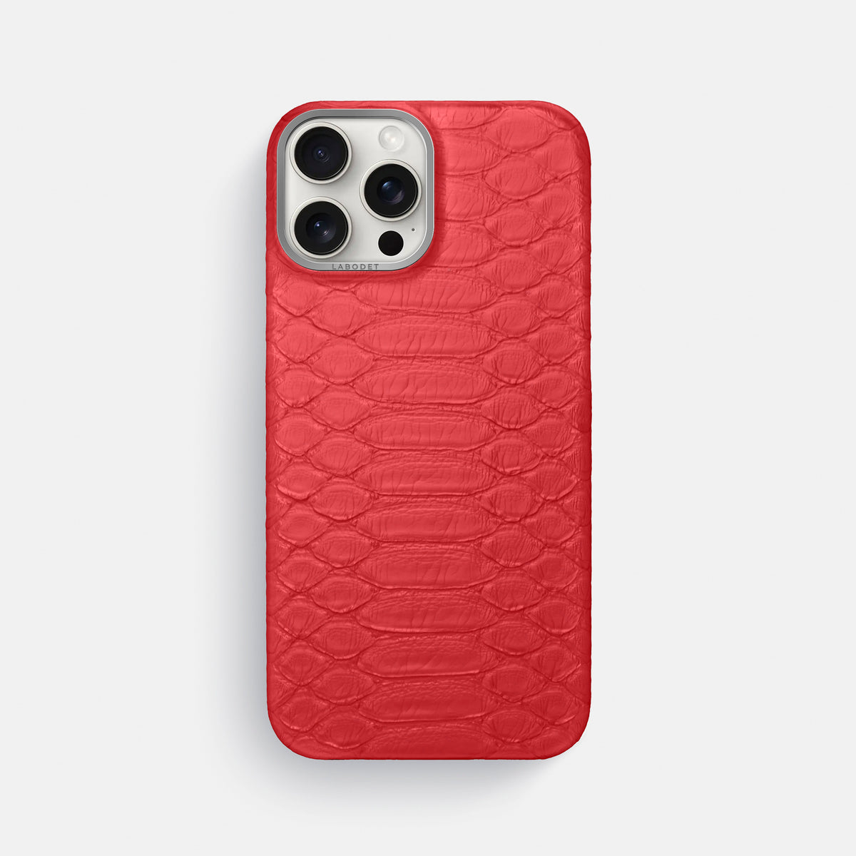 Red iPhone 16 Pro Max Classic Case Python with Steel Metal -1 | Red-Steel