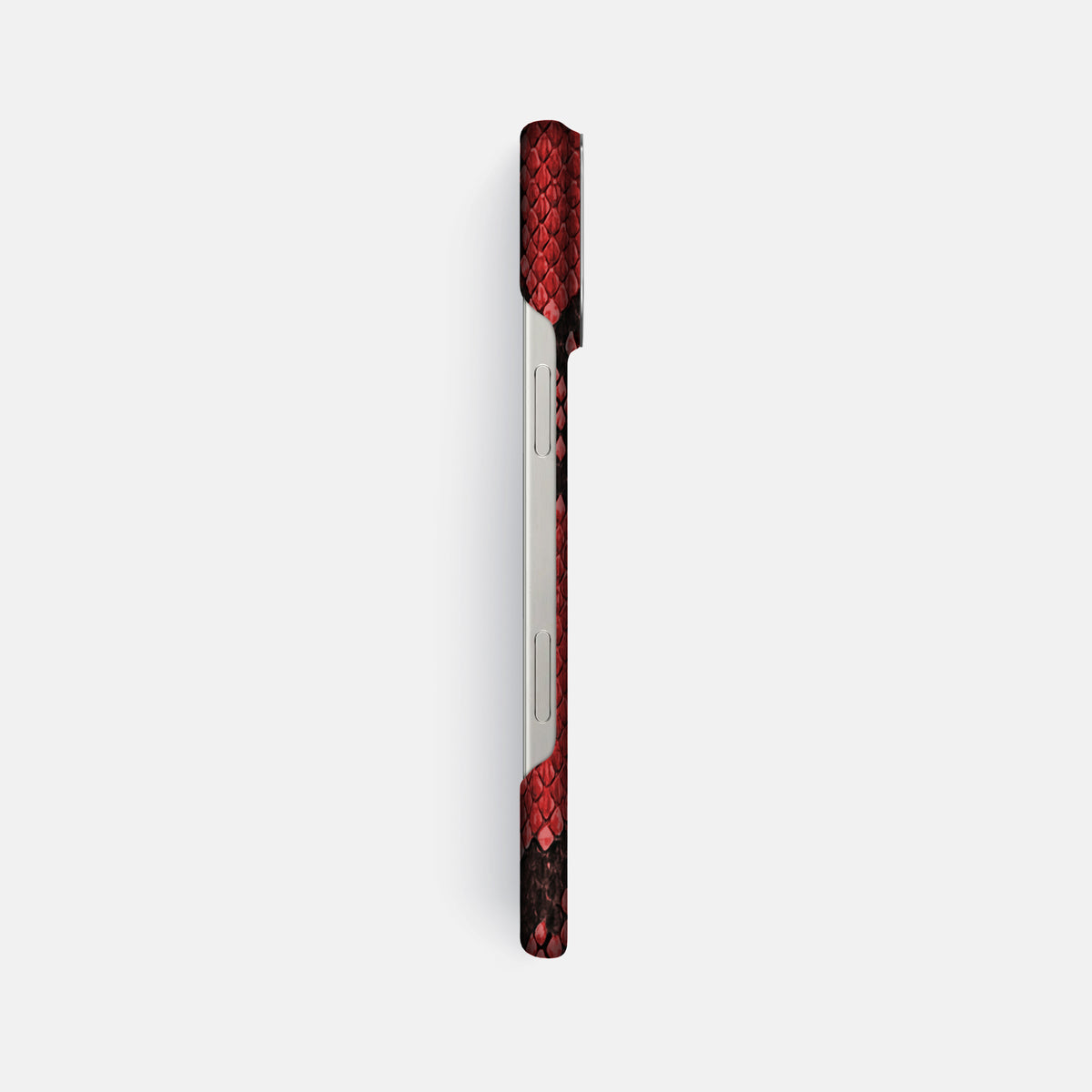 Red iPhone 16 Pro Max Classic Case In Python with Steel Metal -3 | Red-Steel