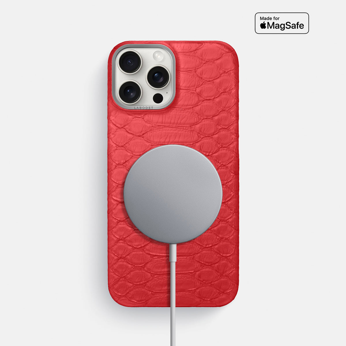 Red iPhone 16 Pro Max Classic Case Python with Steel Metal -5 | Red-Steel