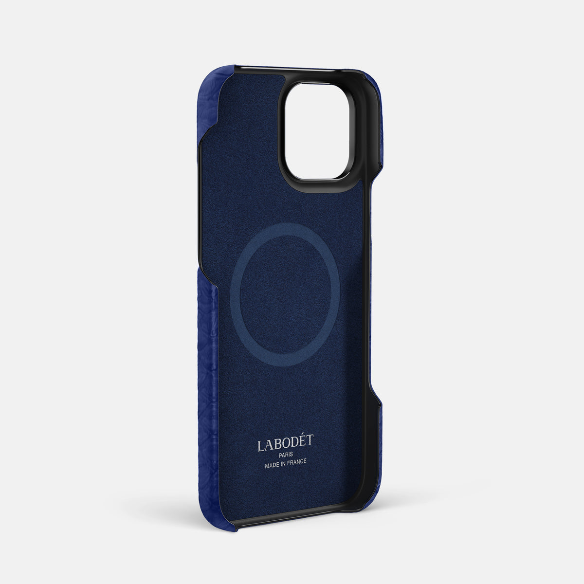 Royal Blue iPhone 16 Pro Max Classic Case Python with Black Metal -4 | Royal-Blue-Black