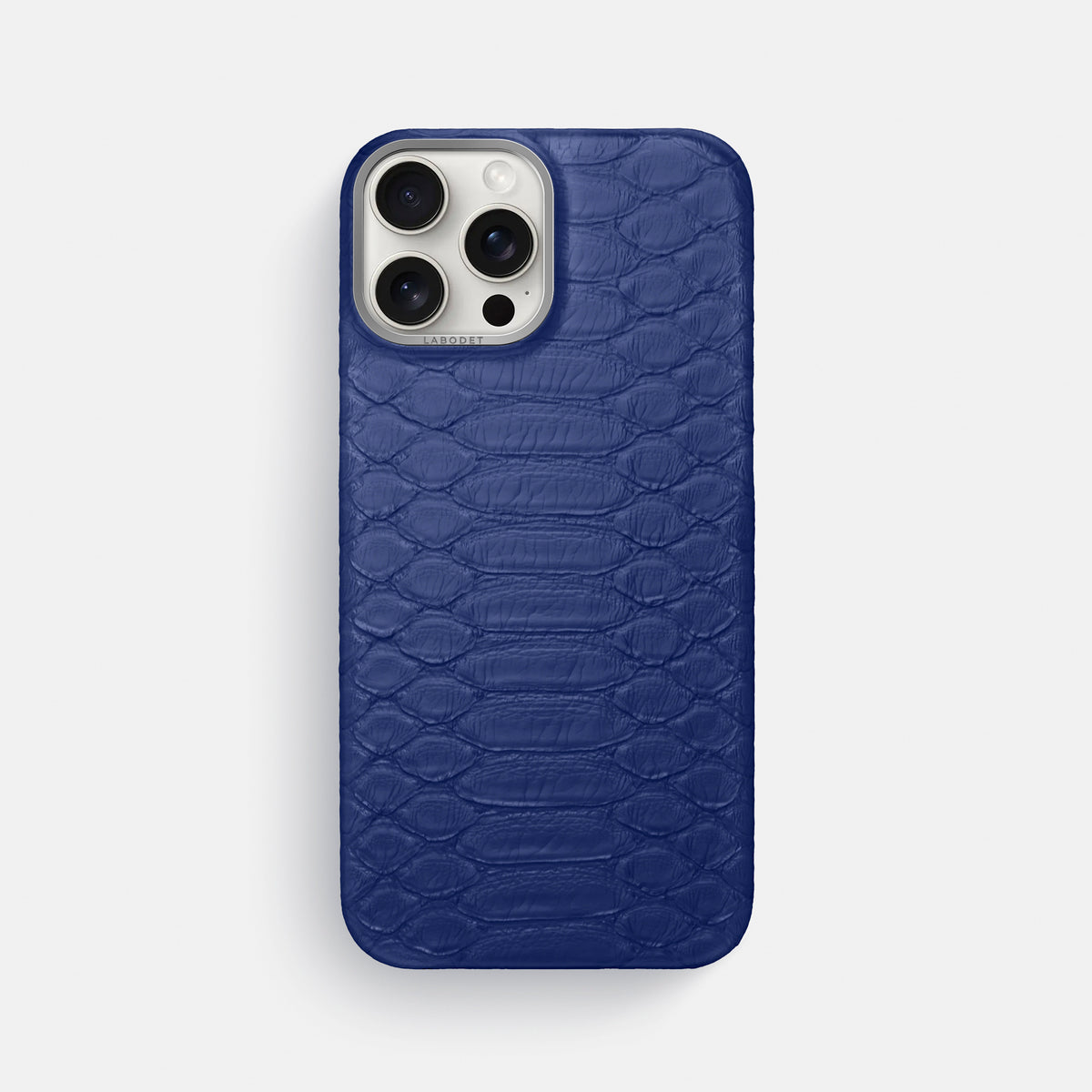 Royal Blue iPhone 16 Pro Max Classic Case Python with Steel Metal -1 | Royal-Blue-Steel