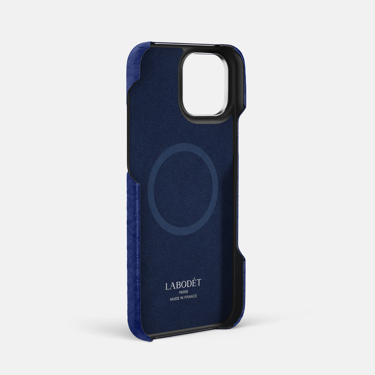 Royal Blue iPhone 16 Pro Max Classic Case Python with Steel Metal -4 | Royal-Blue-Steel