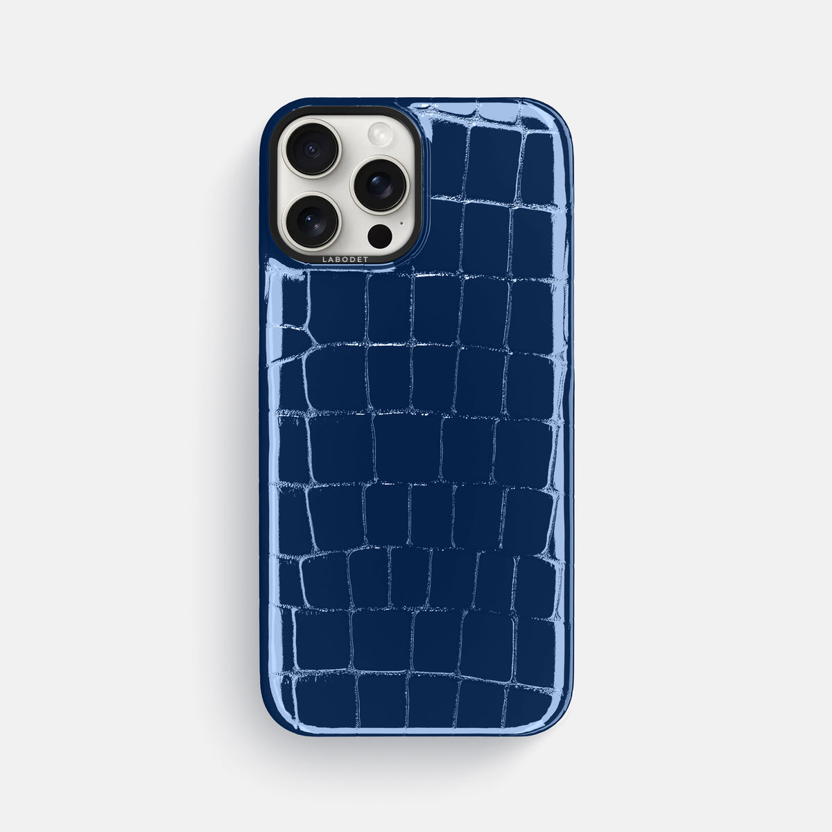 Mediterranean iPhone 16 Pro Max Classic Case Shiny Alligator with Black Metal -1 | Mediterranean-Black