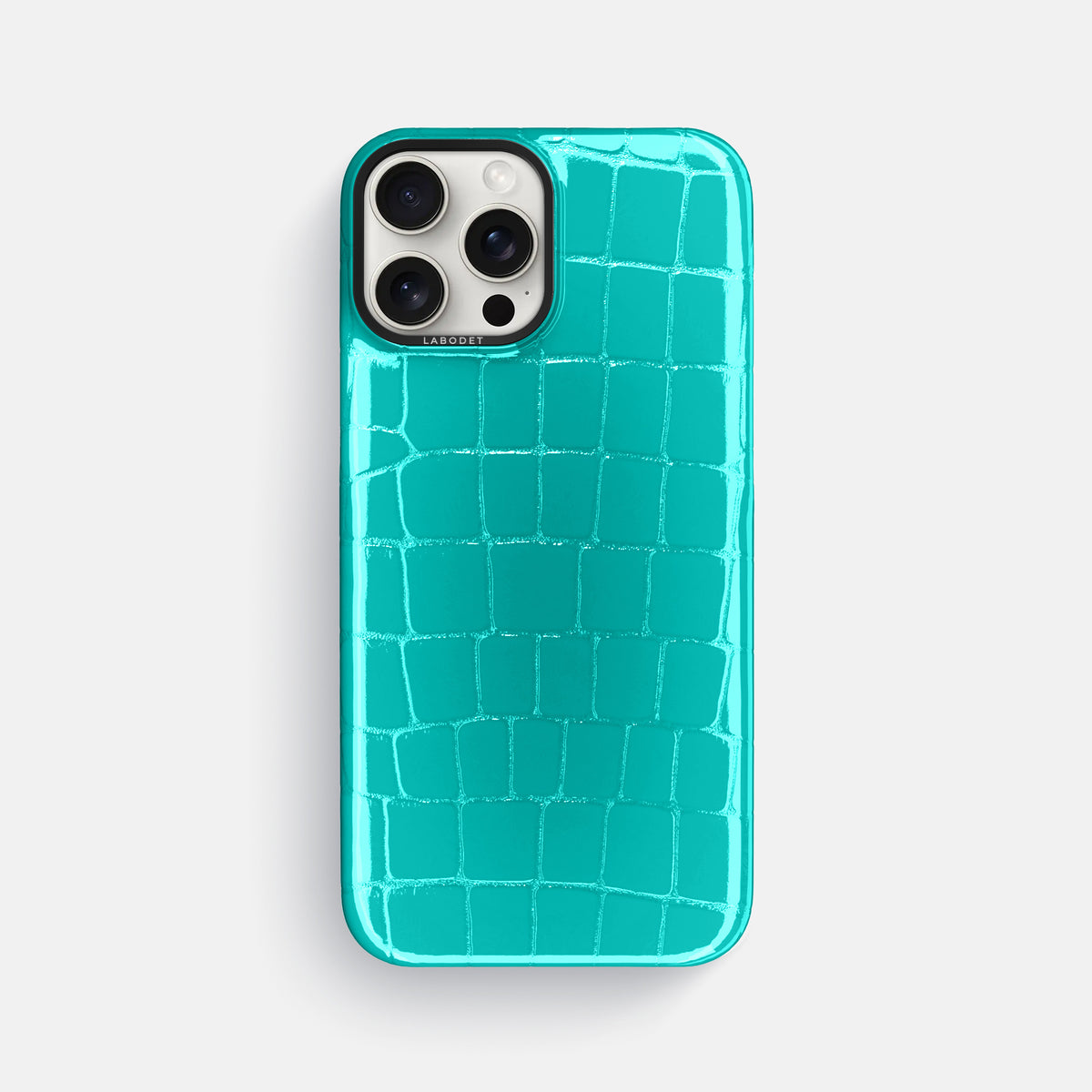 Mint iPhone 16 Pro Max Classic Case Shiny Alligator with Black Metal -1 | Mint-Black