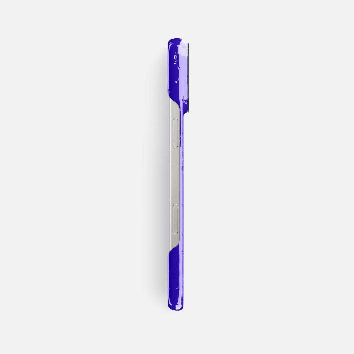 Royal Blue iPhone 16 Pro Max Classic Case Shiny Alligator with Black Metal -3 | Royal-Blue-Black