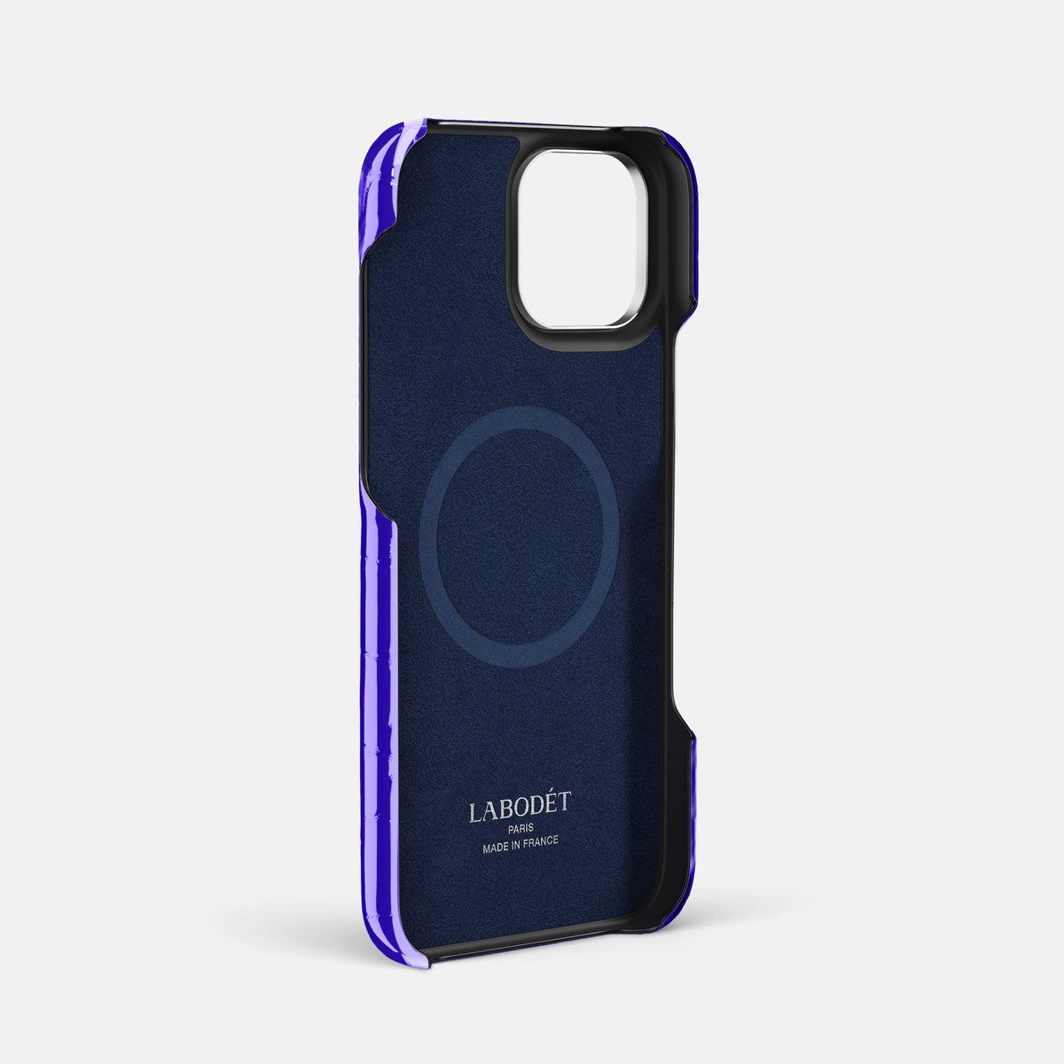 Royal Blue iPhone 16 Pro Max Classic Case Shiny Alligator with Steel Metal -4 | Royal-Blue-Steel