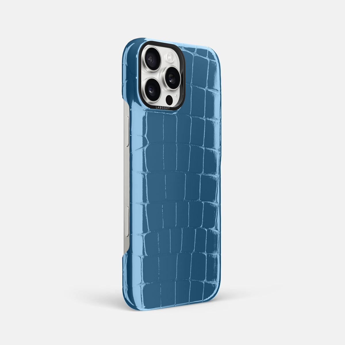 Black iPhone 16 Pro Max Classic Case Shiny Alligator with Black Metal -2 | Black-Black