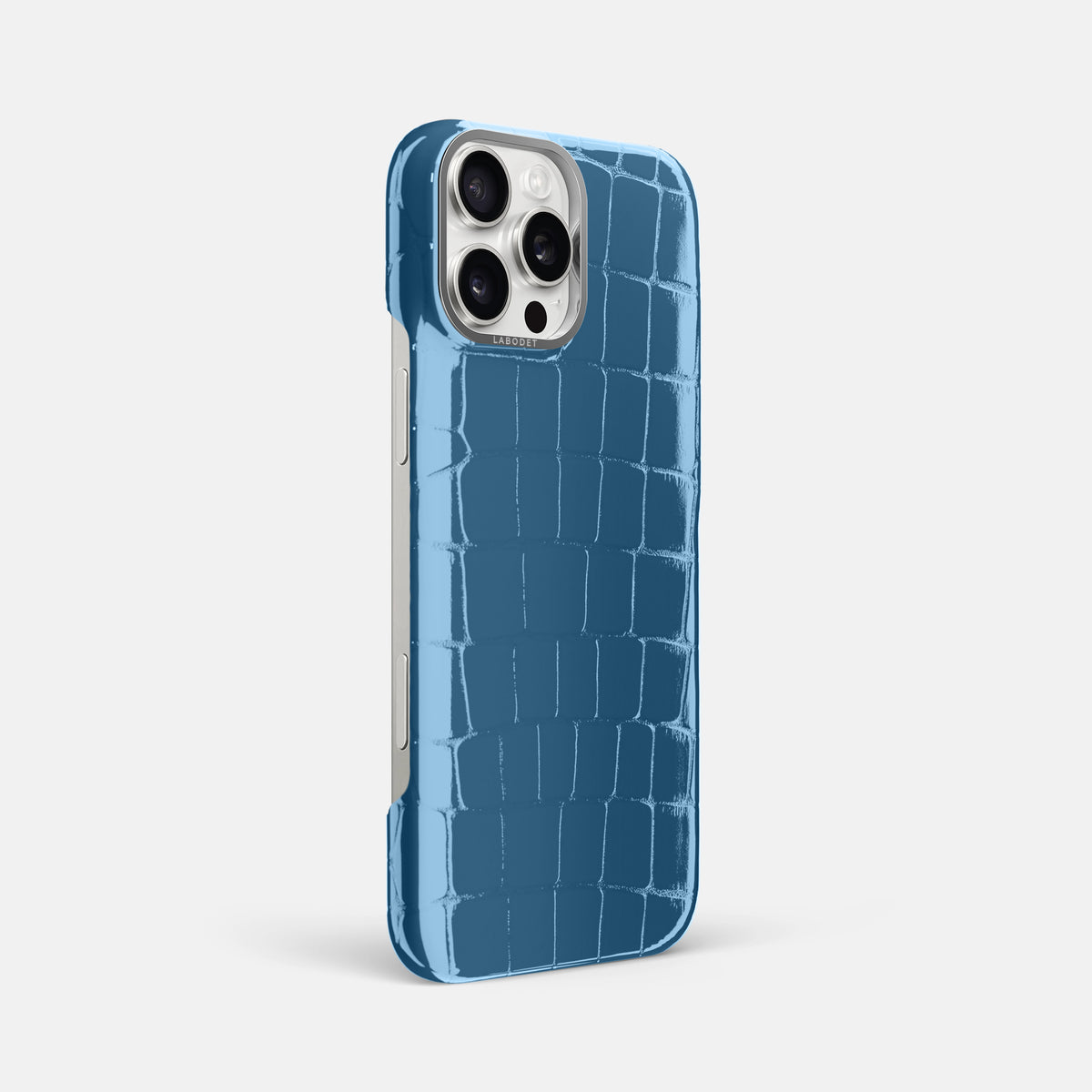 FALSE iPhone 16 Pro Max Classic Case Shiny Alligator with Steel Metal -2 | FALSE-Steel