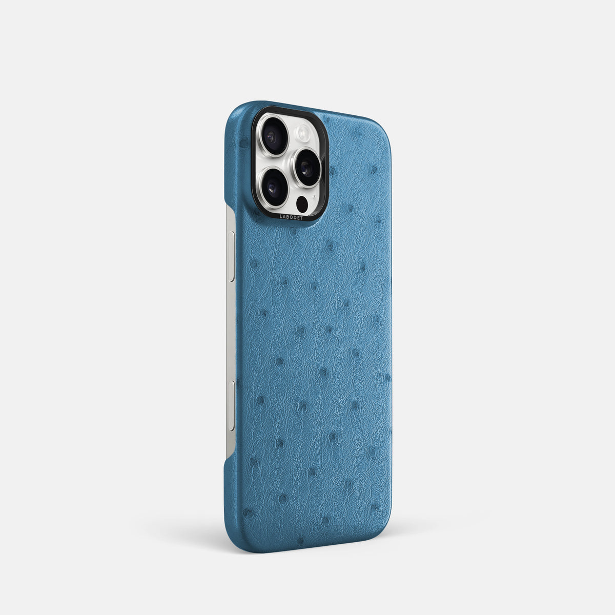 Blue-Jeans iPhone 16 Pro Classic Case Ostrich with Black Metal -2 | Blue-Jeans-Black