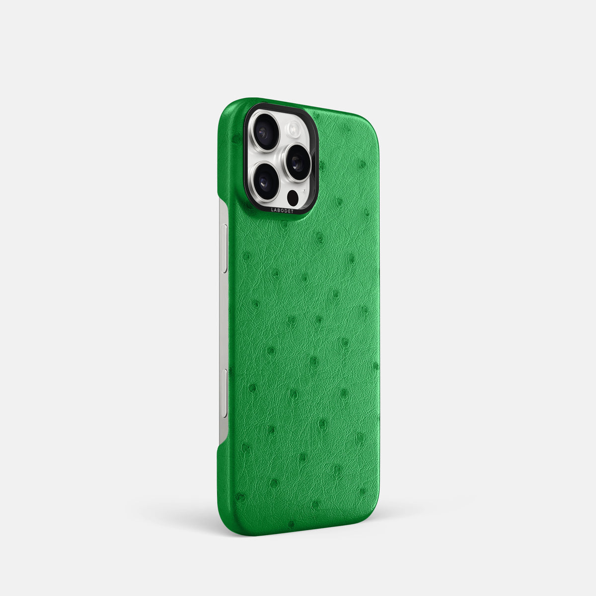 Kentucky Green iPhone 16 Pro Classic Case Ostrich with Black Metal -2 | Kentucky-Green-Black
