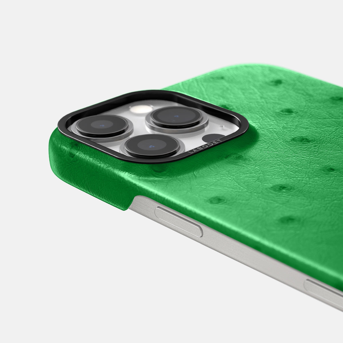 Kentucky Green iPhone 16 Pro Classic Case Ostrich with Black Metal -6 | Kentucky-Green-Black