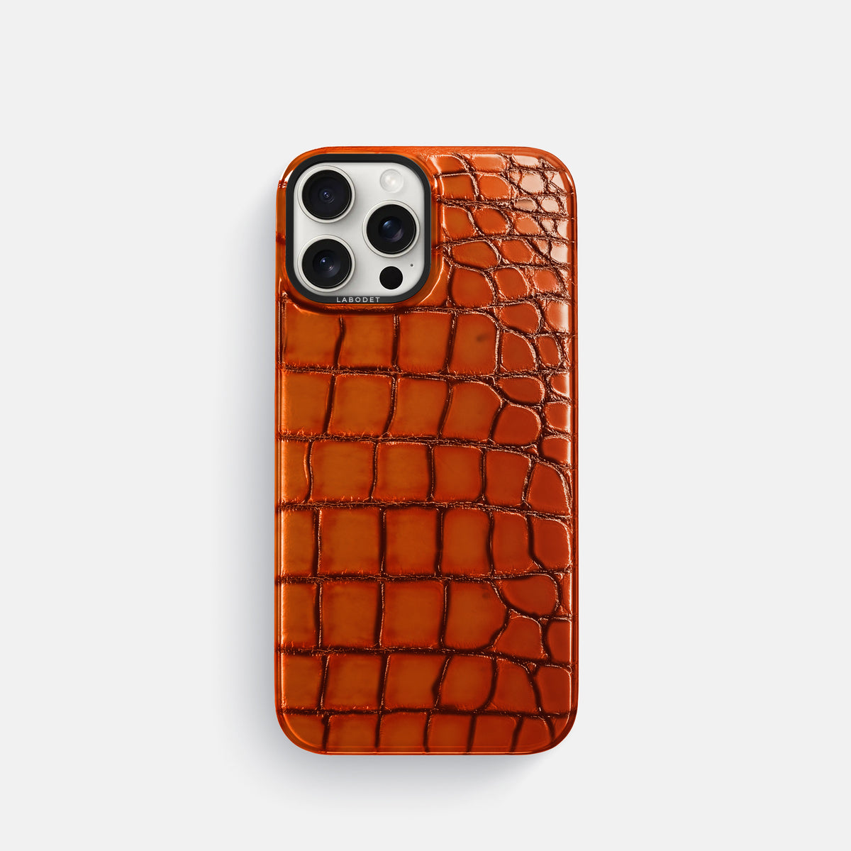 Clay-Court iPhone 16 Pro Classic Case Patina Alligator with Black Metal -1 | Clay-Court-Black