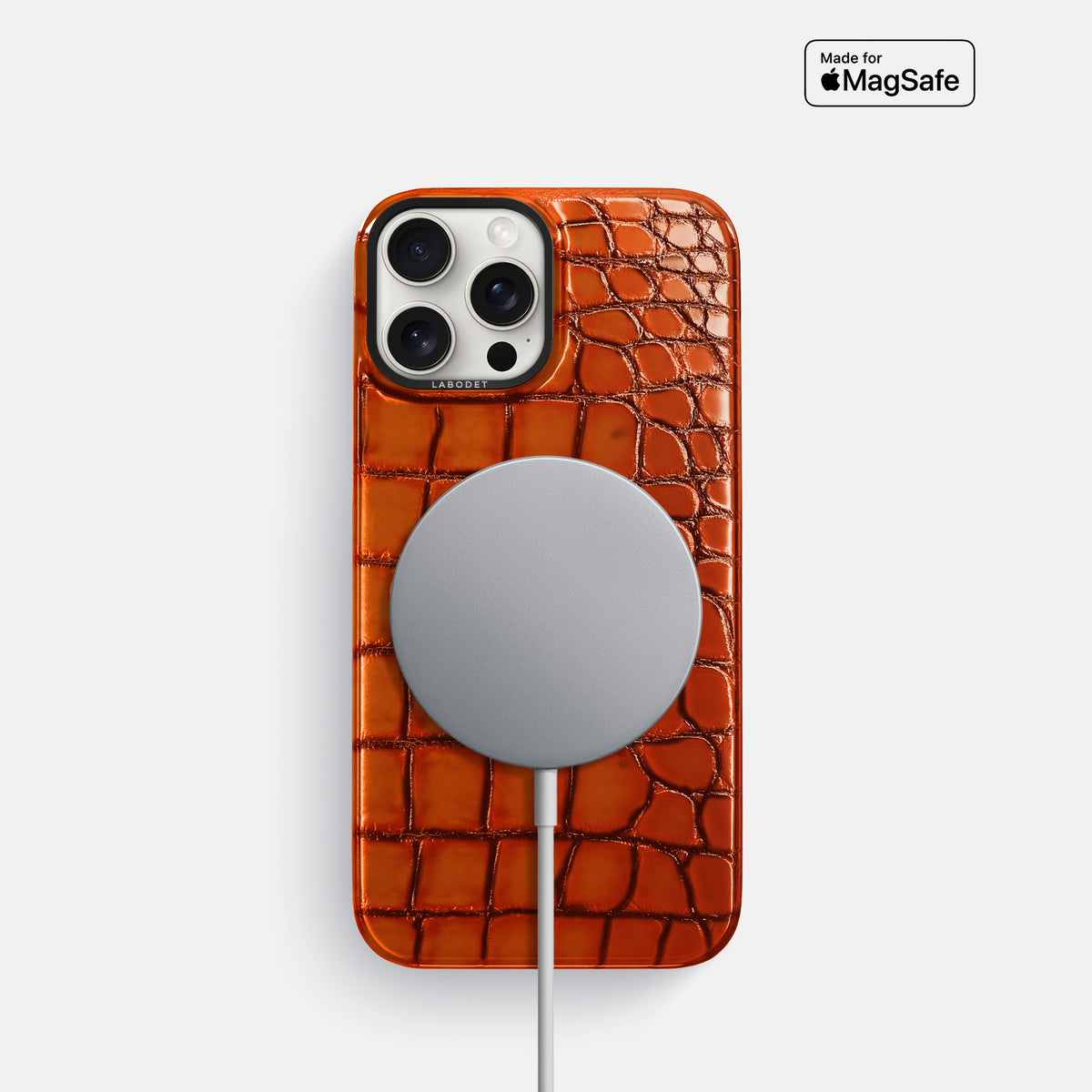 Clay-Court iPhone 16 Pro Classic Case Patina Alligator with Black Metal -5 | Clay-Court-Black