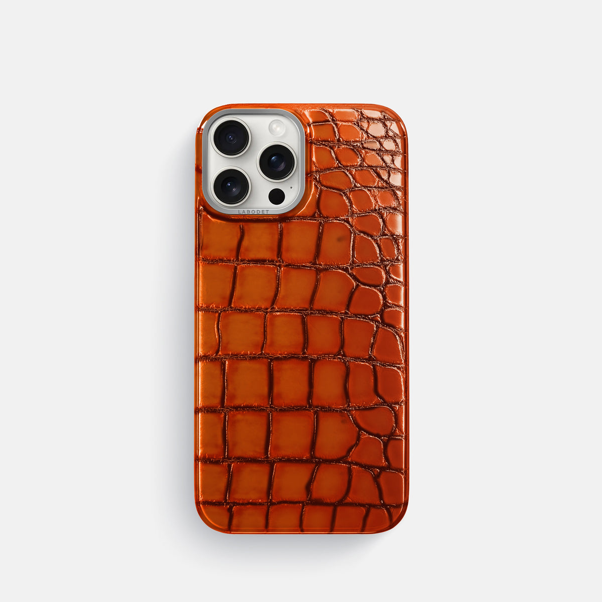 Clay-Court iPhone 16 Pro Classic Case Patina Alligator with Steel Metal -1 | Clay-Court-Steel